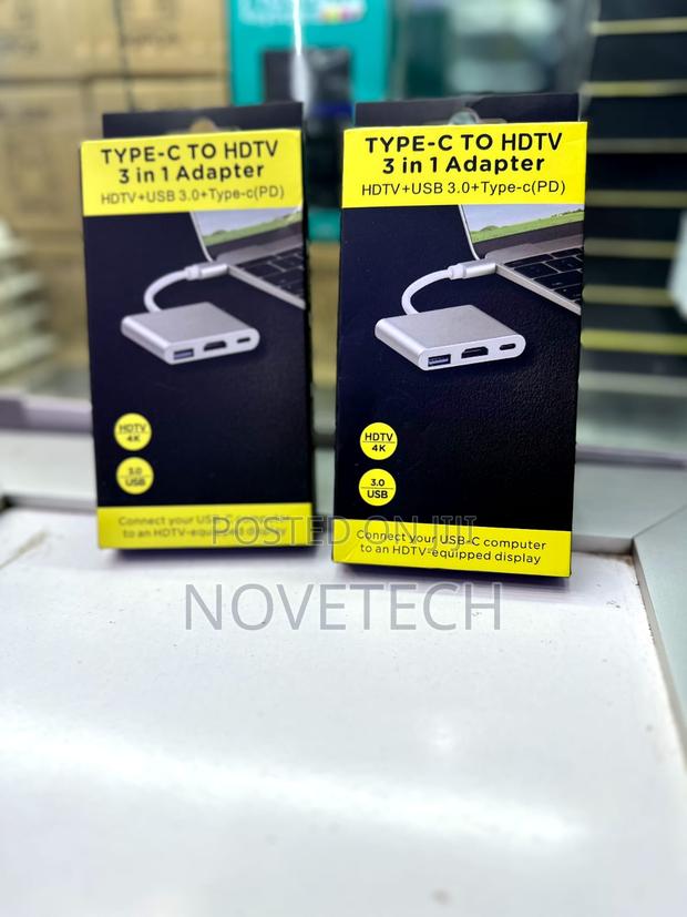 3-in-1 Usb Type C Adapter (Black) Usb-C (Source) to Hdmi - main view
