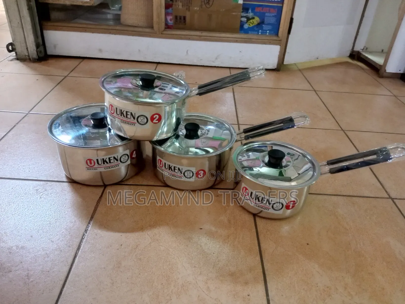 4pc Aluminium Sufuria With Handles + 4pc Lids
