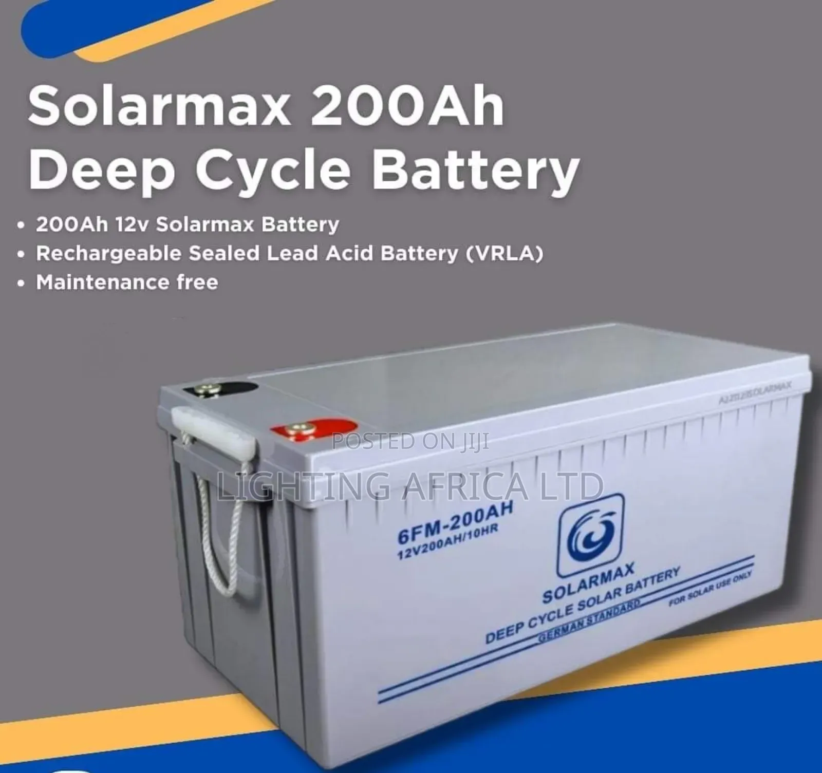 Solarmax Gel 200ah/10hrs Solar Battery