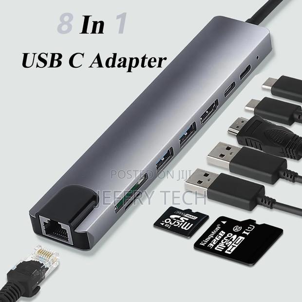 8 in 1 Usb C Adapter, at 30hz Hdmi Output Multi-Port Type C - thumbnail 2
