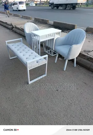 Manicure Set and a Waiting Seat, White and Grey