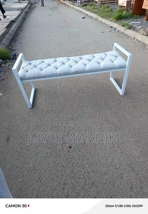 Waiting Bench, White and Grey, 3 Seater - main view