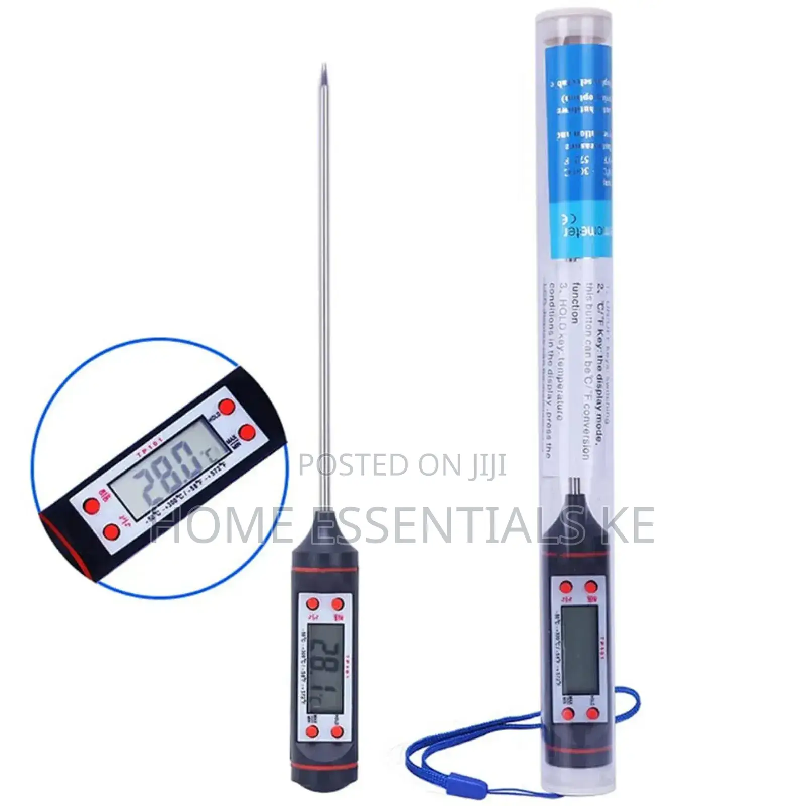 *Digital Food Thermometer Battery Operated With Led Display*