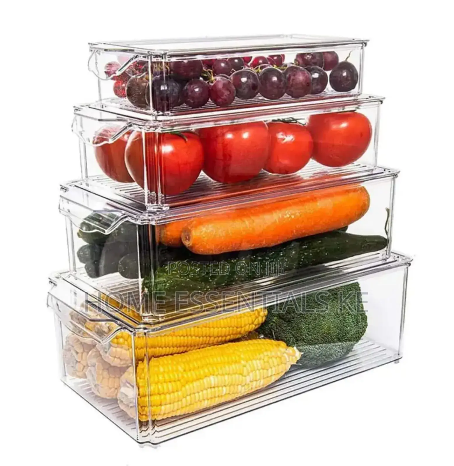 *4 PCS Big Capacity Bpa-Free Stackable Acrylic Organizer