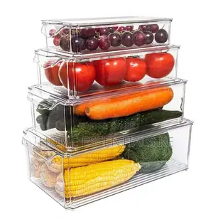*4 PCS Big Capacity Bpa-Free Stackable Acrylic Organizer