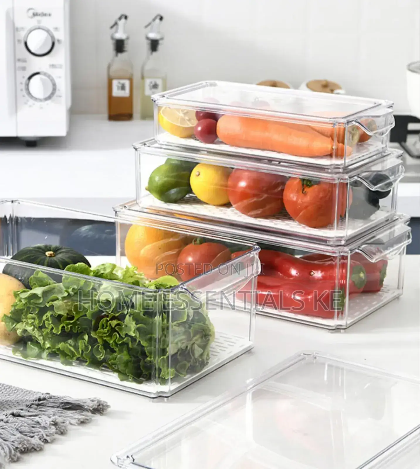 *4 PCS Big Capacity Bpa-Free Stackable Acrylic Organizer