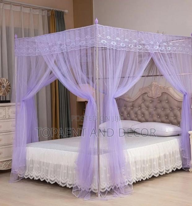 Ultimate Elegant Purple Four Stand Mosquito Net