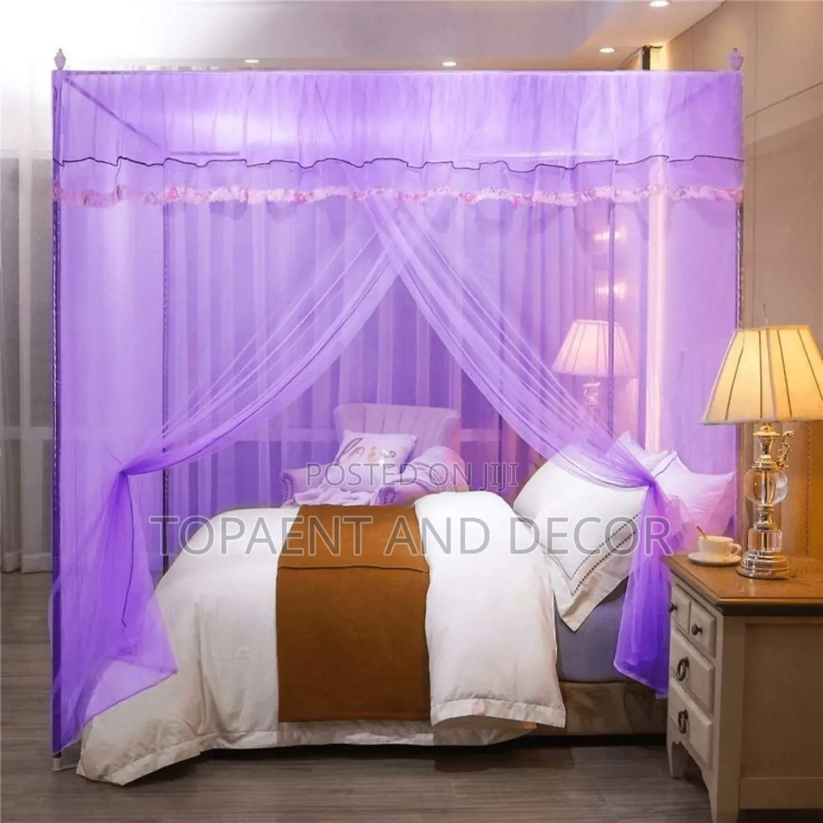 Space Saving Four Poles Bed Net Simple 4 Stand Mosquito Net