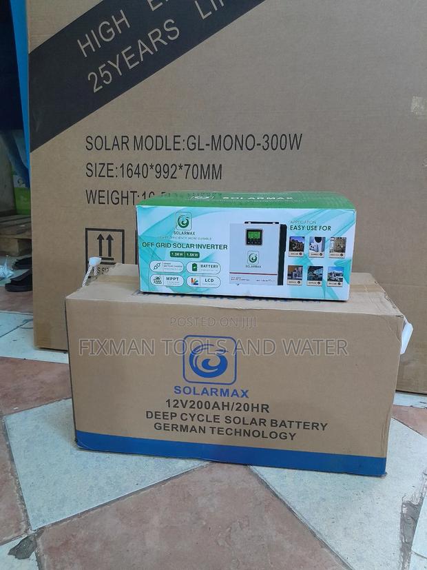 Full Solar System Hybrid 1kva 2 Solar 300w Battery 200ah - thumbnail 3