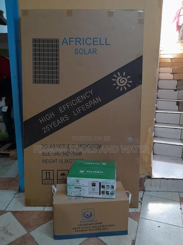 Hybrid 1kva Solar System Battery 200ah + 2 Panel 300w - main view