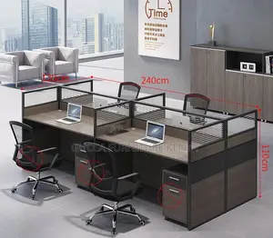 Workstation:4-Seat Modular Office Team Workstation