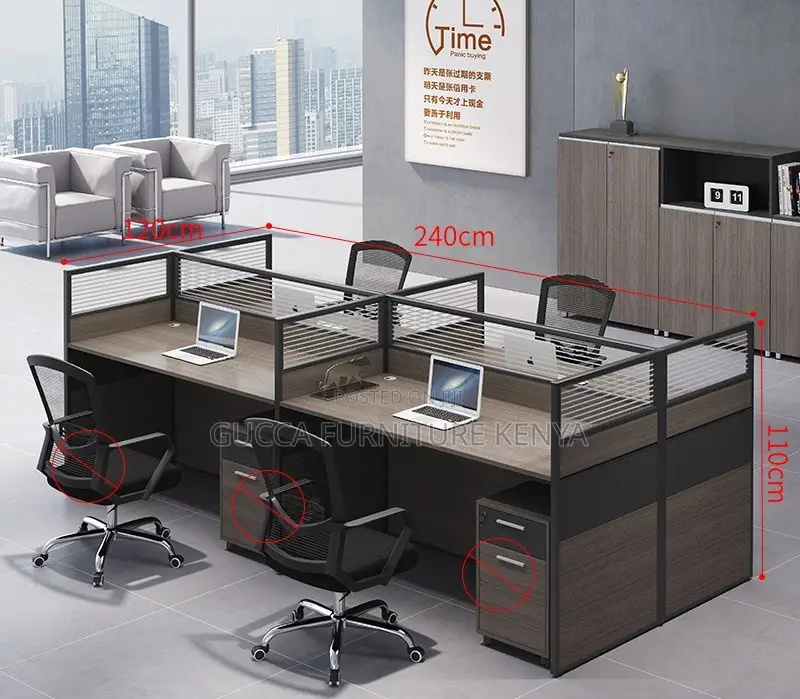 Workstation:4-Seat Modular Office Team Workstation