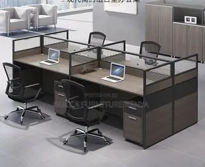 Workstation:4-Seat Modular Office Team Workstation