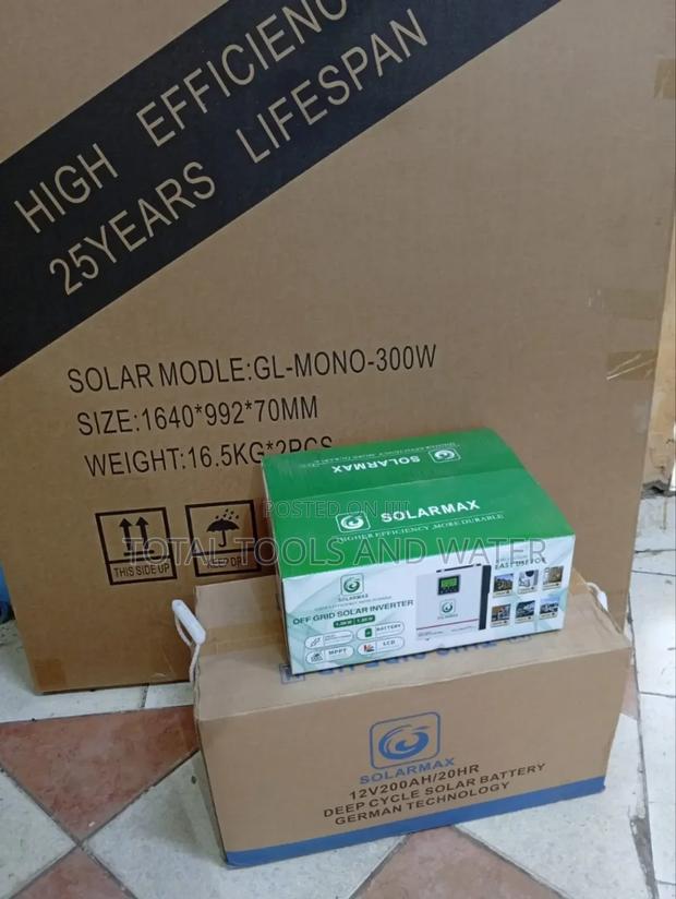 Durable Solar Panel Set 300w+Battery 200ah+Hybrid Inverter