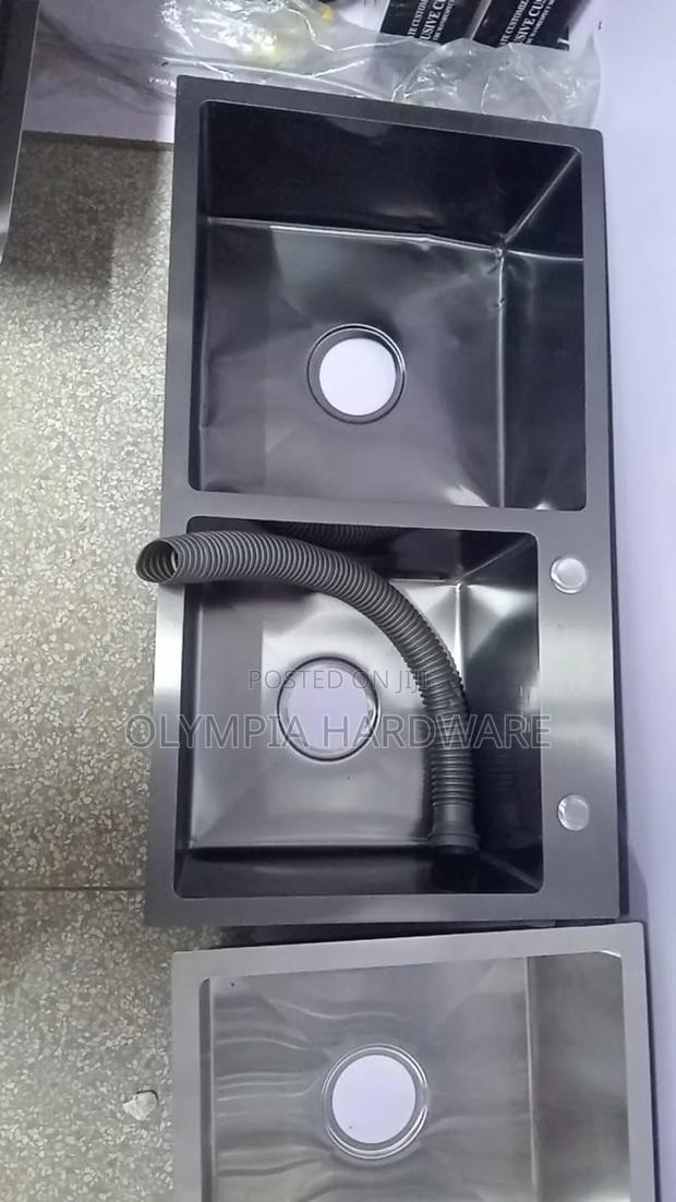 Double Bowl Undermount Sink (Black) 78x43cm