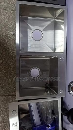 Undermount Kitchen Sink, Double Bowl (Silver) 78x43cm - main view