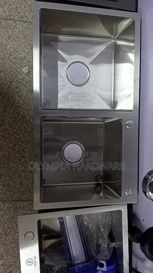 Undermount Kitchen Sink, Double Bowl (Silver) 78x43cm