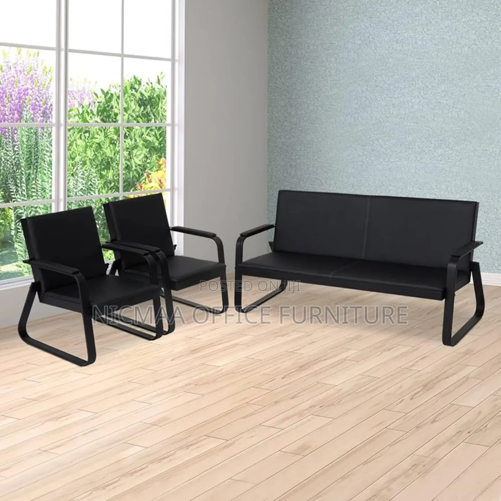 5-Seater Reception Leather Sofa