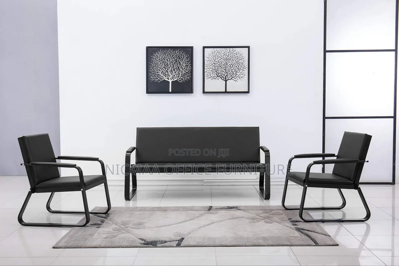 5-Seater Reception Leather Sofa