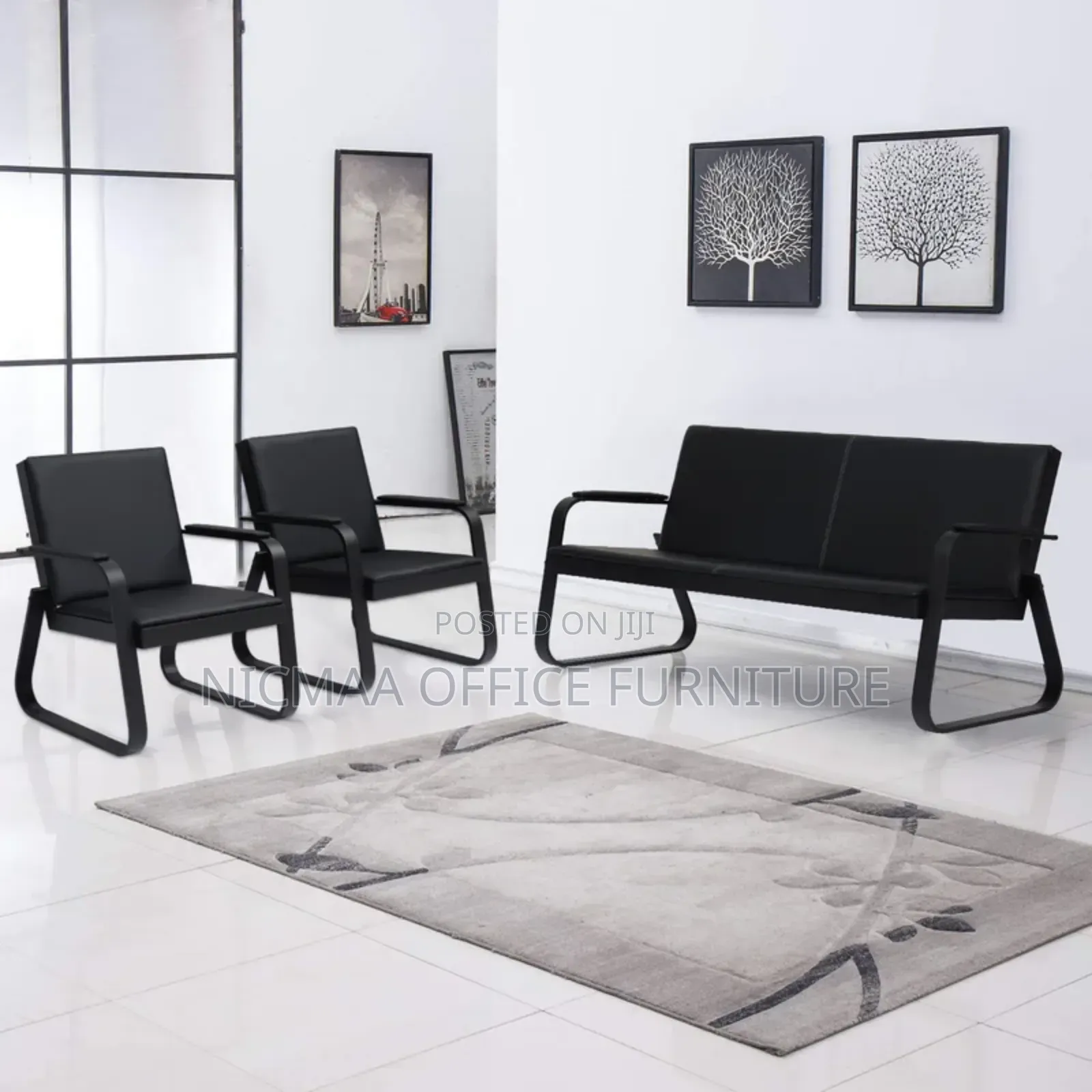 5-Seater Reception Leather Sofa
