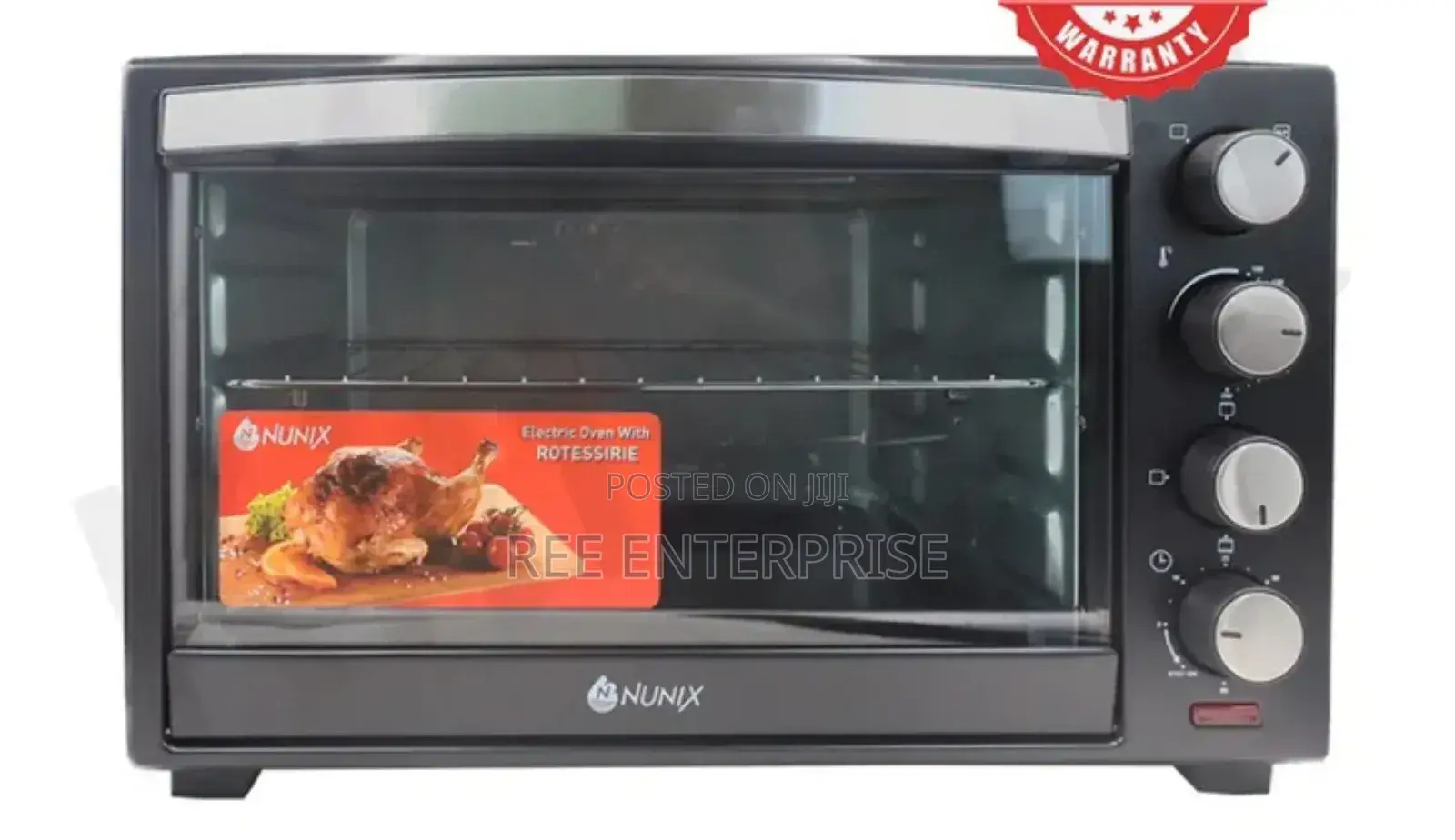4 Knob Settings 40 Litres Electric Rotisserie Oven Nunix
