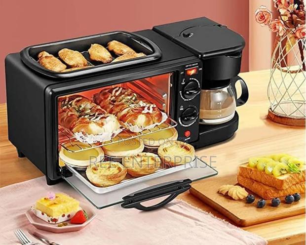 3 in 1 Breakfast Maker; Toaster,Oven, Coffee Maker
