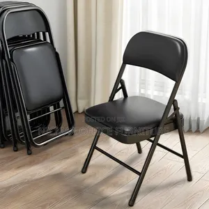 Black Leather Foldable Chair