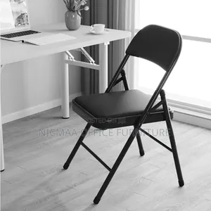 Black Leather Foldable Chair