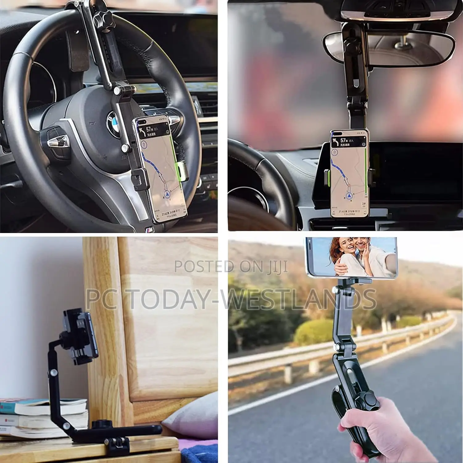 Doubfivsy Car Phone Holder + Usb Cable, 360° Multifunctiona