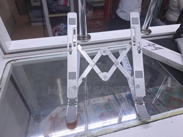 Silver Metallic Laptop Stand - main view
