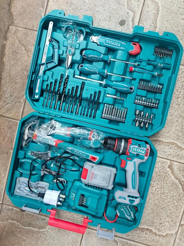 Total 165pcs Tool Set With 20v Cordless Impact Drill