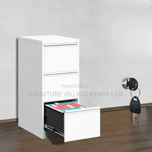 Office Cabinet:Three-Drawer Metal Storage Pedestal Cabinet