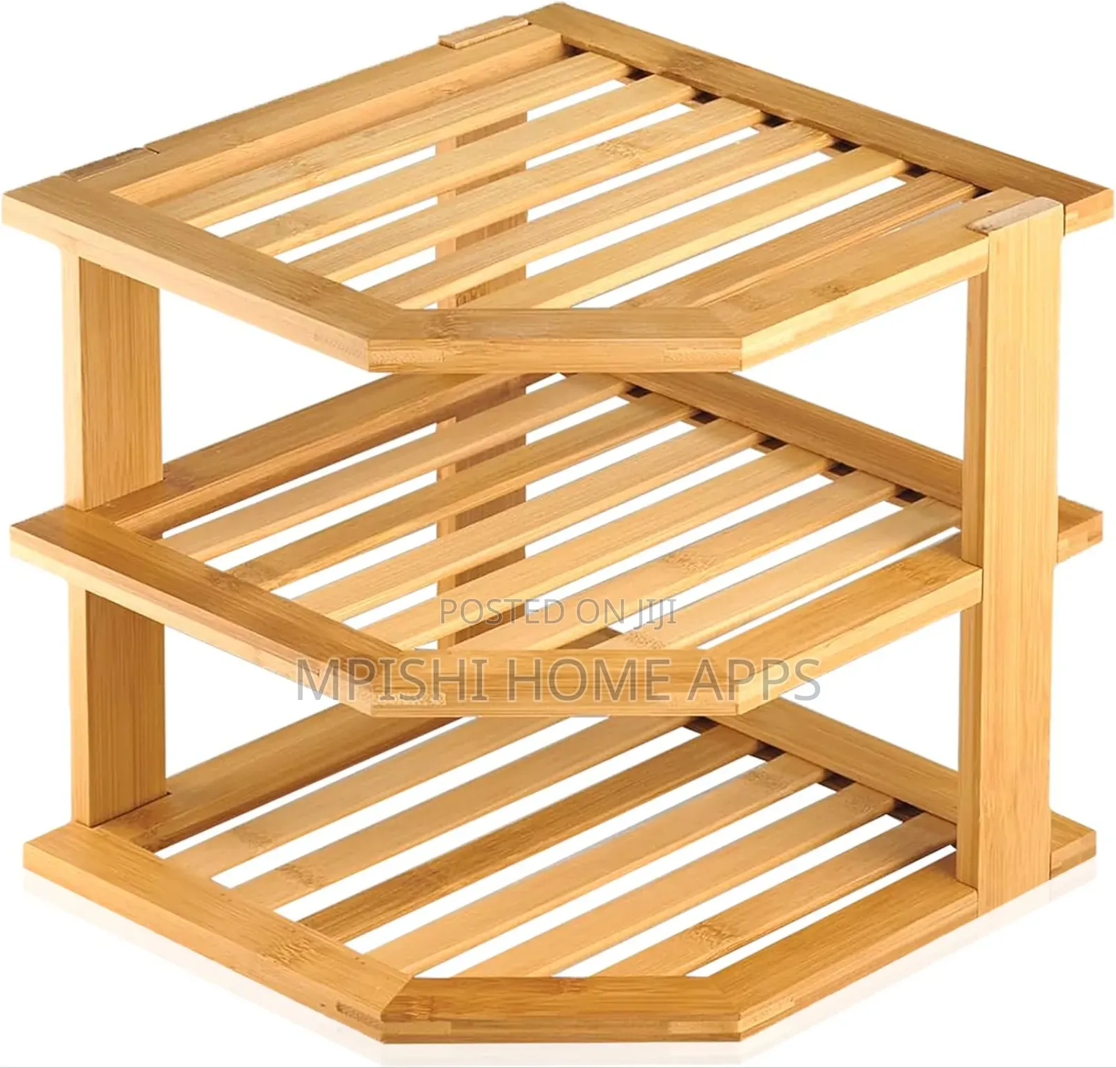 Bamboo 3-tier Corner Shelf Organizer