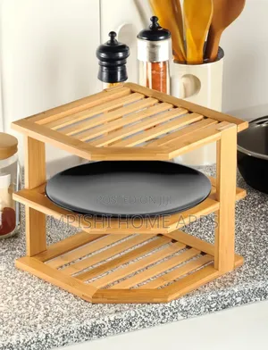 Bamboo 3-tier Corner Shelf Organizer