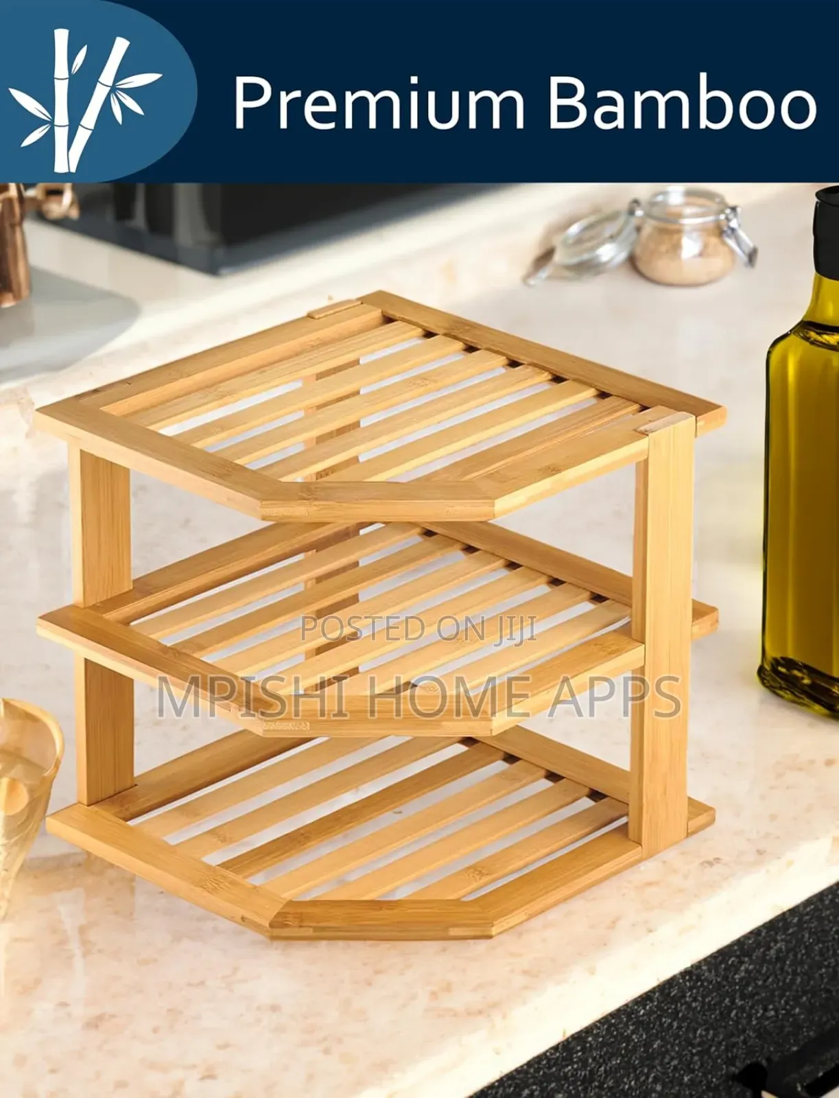 Bamboo 3-tier Corner Shelf Organizer