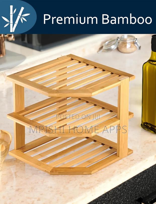 Bamboo 3-tier Corner Shelf Organizer - thumbnail 3
