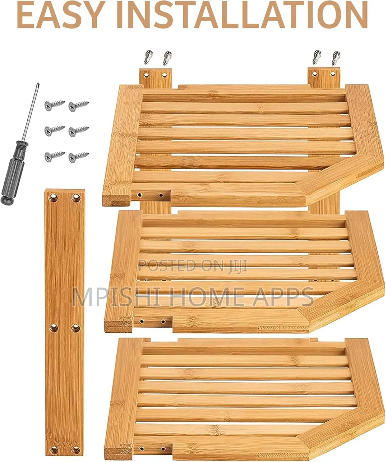 Bamboo 3-tier Corner Shelf Organizer