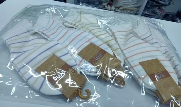 Ladies White Stripped Ankle Socks - thumbnail 3