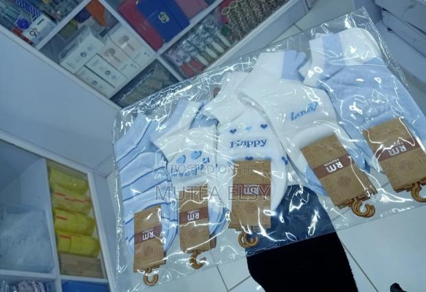 White Skyblue Stripped Plain Ladies Ankle Socks - thumbnail 2