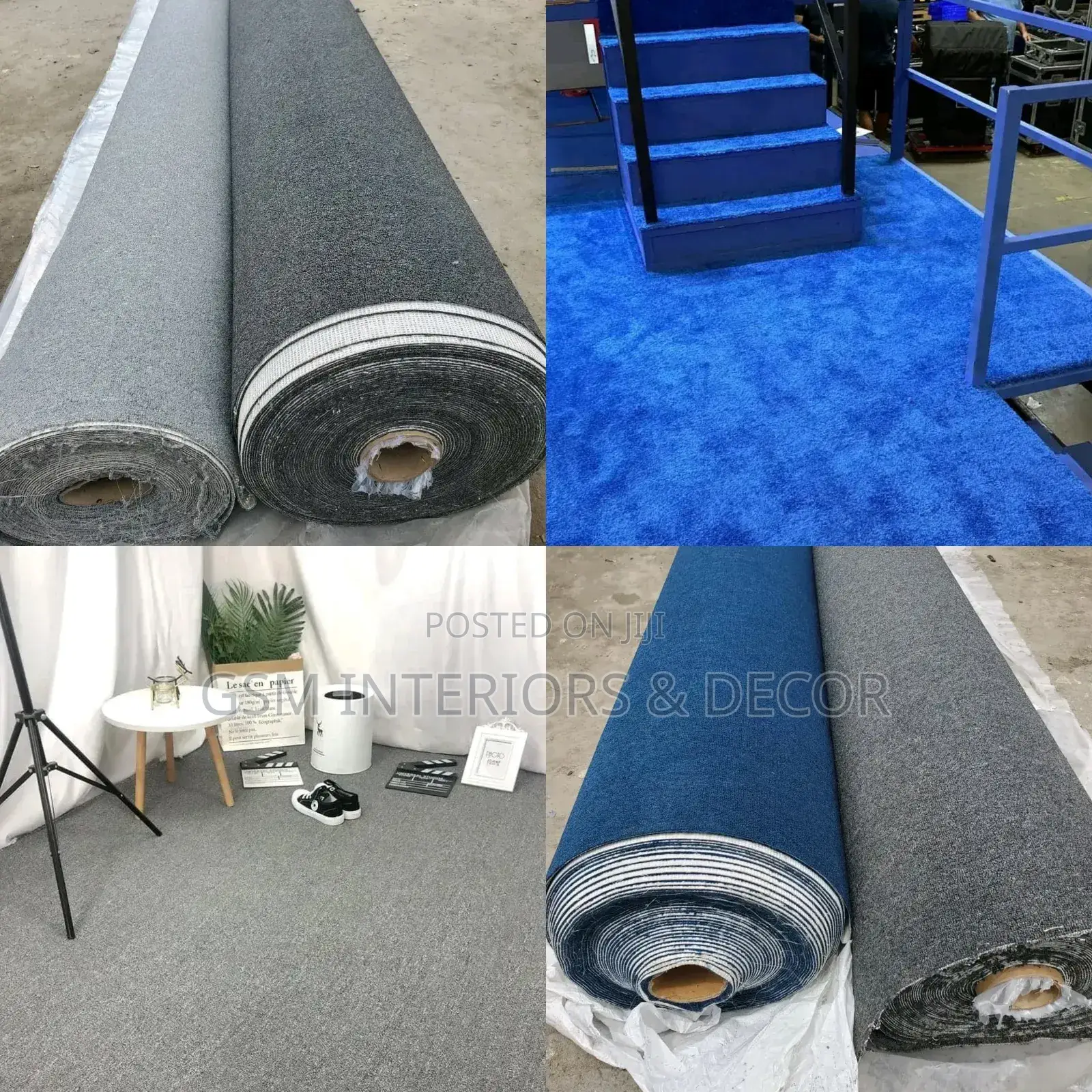 Royal Blue Office Carpets With Grey