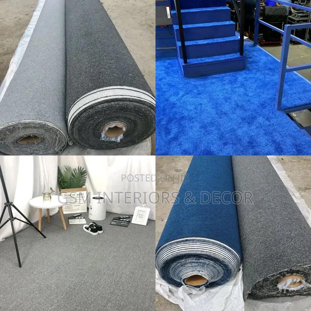 Royal Blue Office Carpets With Grey