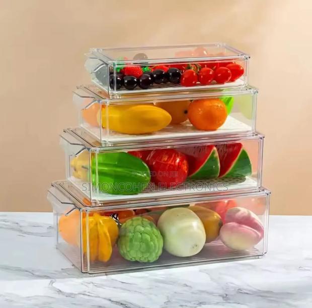 4pcs Bpa-Free Stackable Acrylic Fridge Organizer Bine - main view
