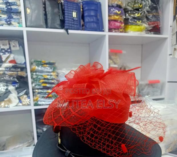 Red Mini Raced Fascinators - main view