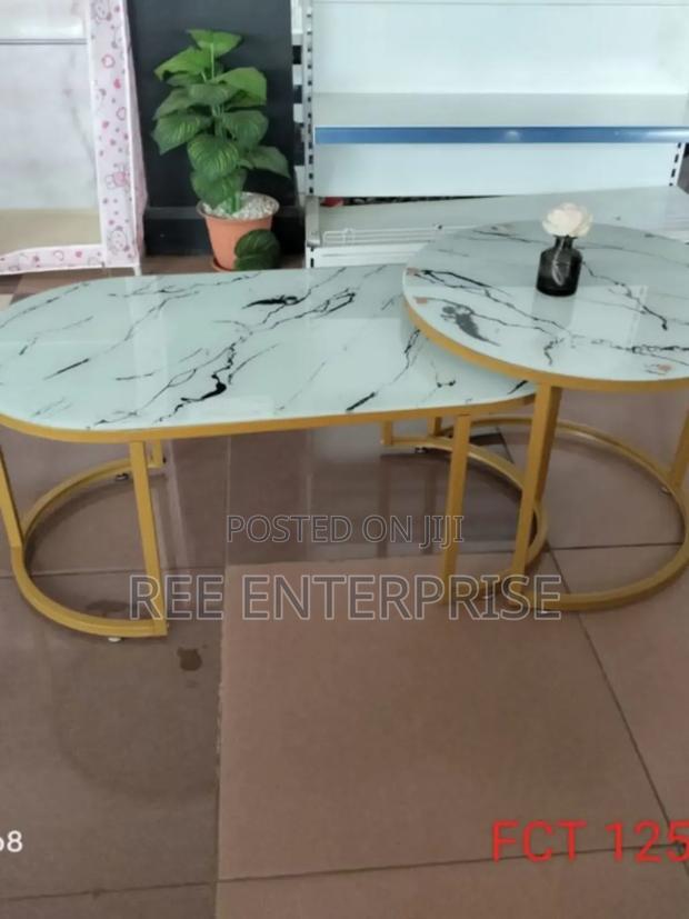 White Marble Coffee Table(Glass Effect )