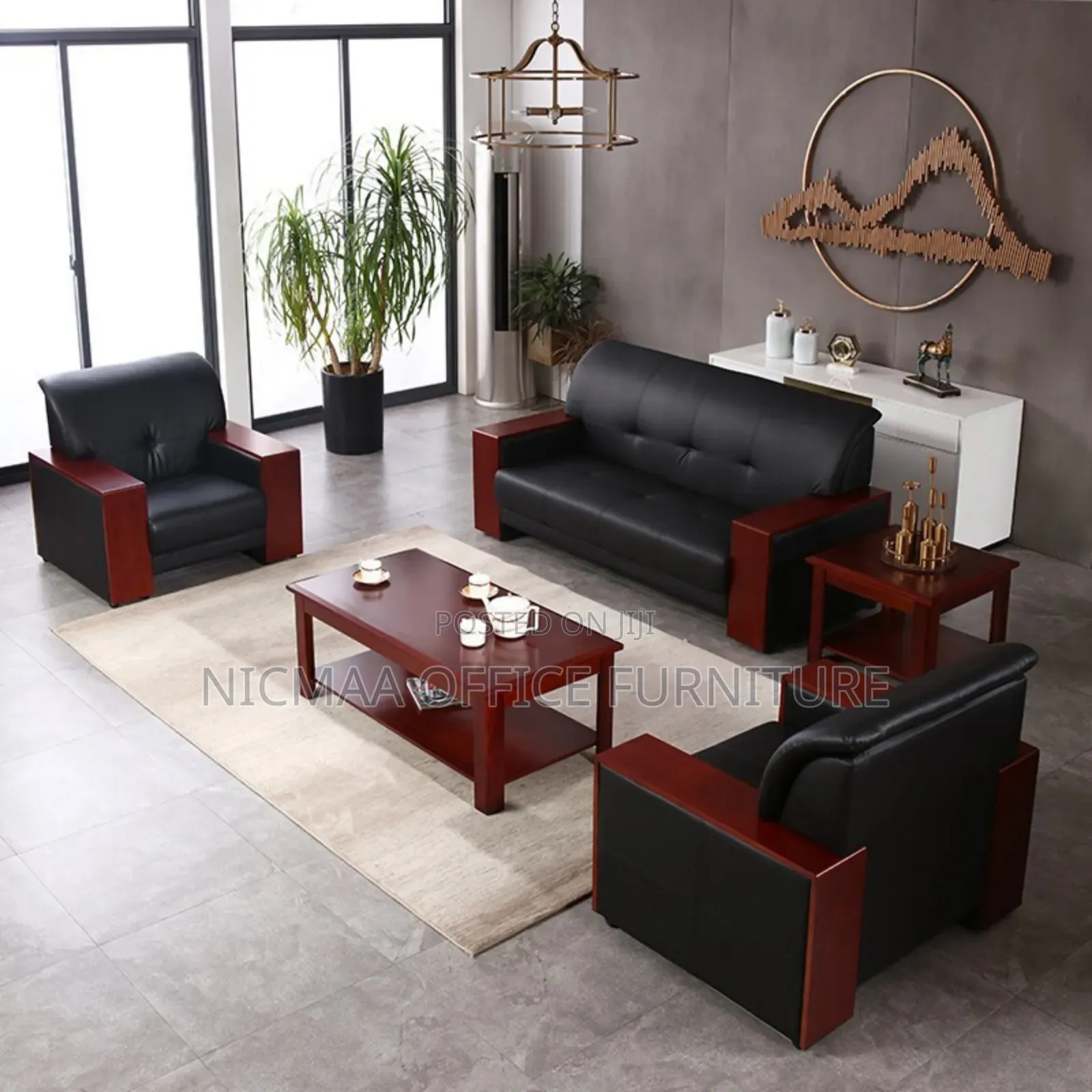 Premium 5-Seater Leather Sofa Set