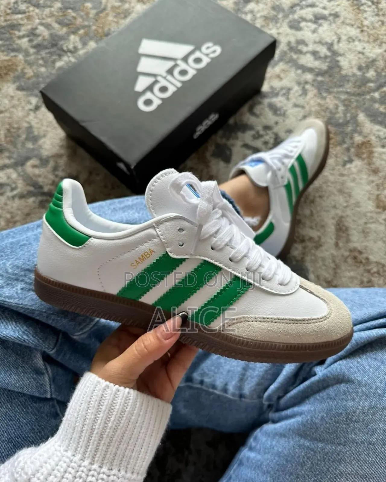 Adidas Samba(Original) Black/White/Green Size 37-45