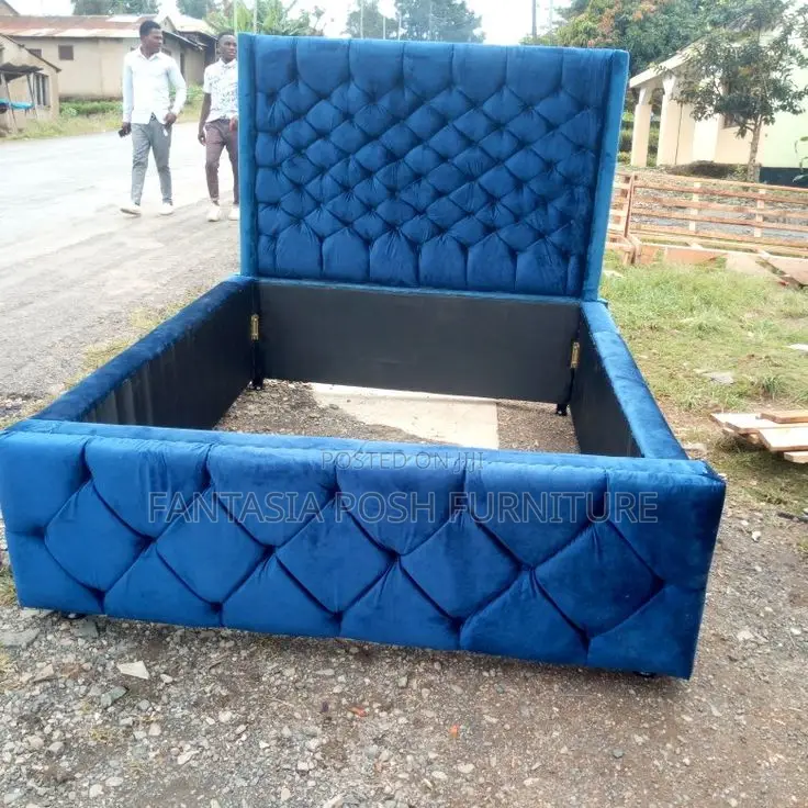 5 by 6 Chester Bed in Deep-Blue - Payment on Delivery