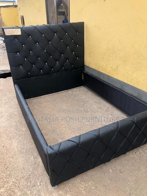 5 by 6 Black Crystal-Tuft Chester Bedframe - main view