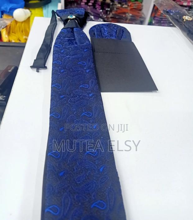 Royal Blue Teardrop Cravat Tie Sets - main view