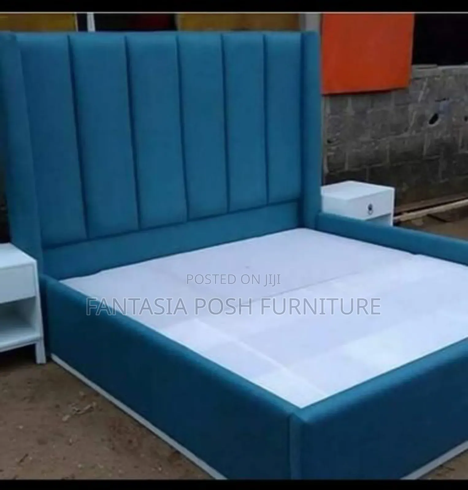 5 by 6 Stylish Blue Queen Size Bed - Order Pay on Delivery